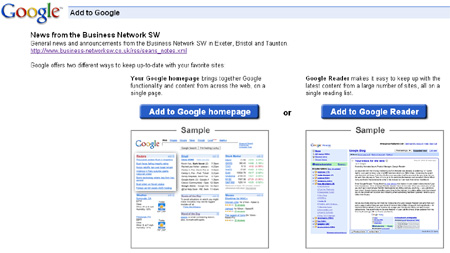 Add To Google Reader